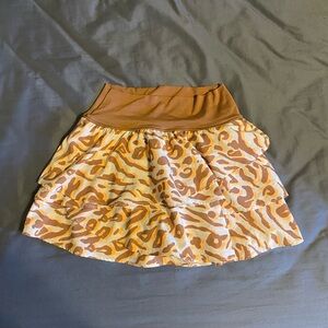 Brown and Cream Tiered Skirt